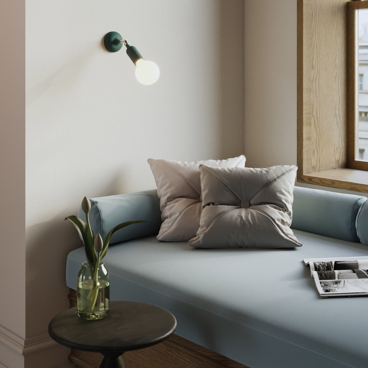 Kit rosone in silicone con foro centrale e predisposizione per foro laterale - Petrolio