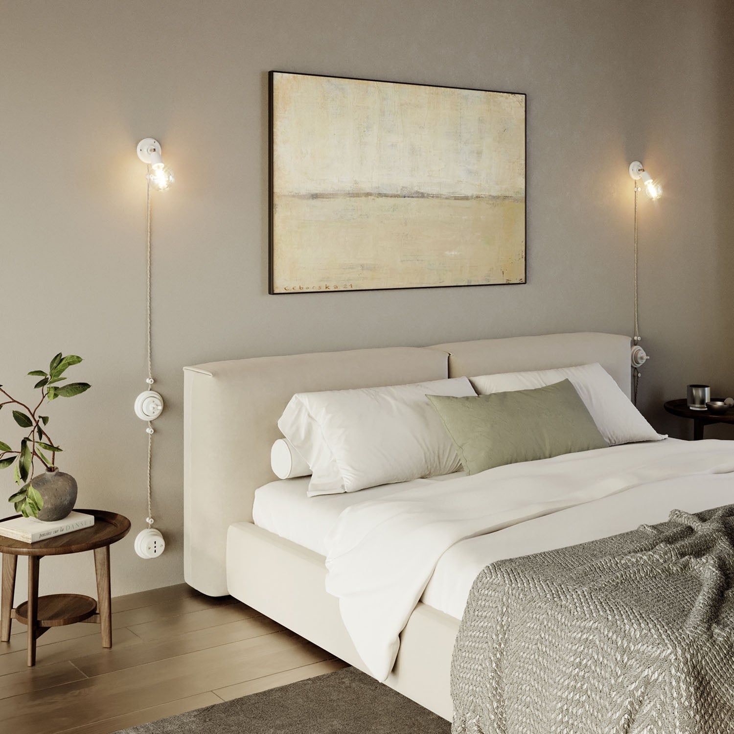 Kit scatola di derivazione e base in porcellana - Bianco