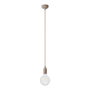 Lampada a sospensione colorata in silicone con cavo tessile - Desert Brown