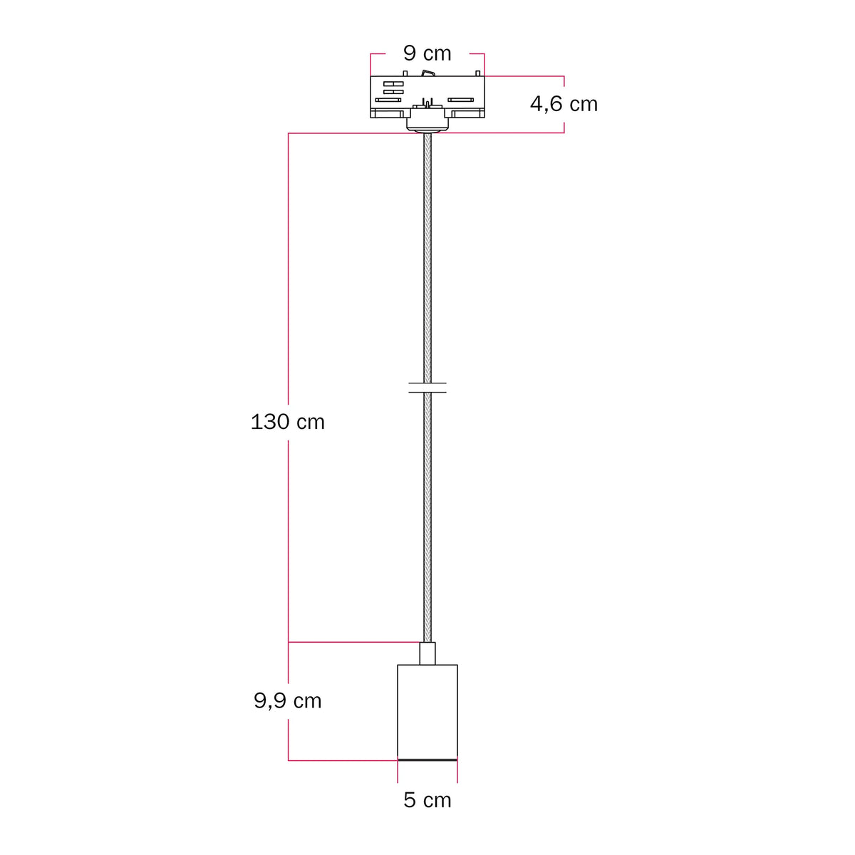 Lampada a sospensione con faretto GU10 Bispot per sistema a binario - Bronzo satinato / Nero Si Eutrac