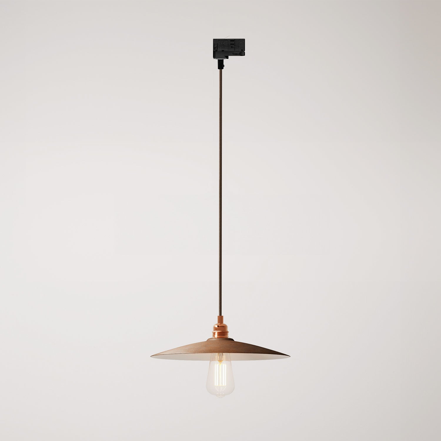 Lampada a sospensione con paralume in ceramica Piatto per binari - Effetto corten