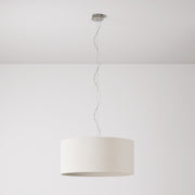 Lampada a sospensione con paralume in tessuto Cilindro Large - Made in Italy - Lana Sabbia No