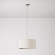 Lampada a sospensione con paralume in tessuto Cilindro Medium - Made in Italy - Lana Sabbia No