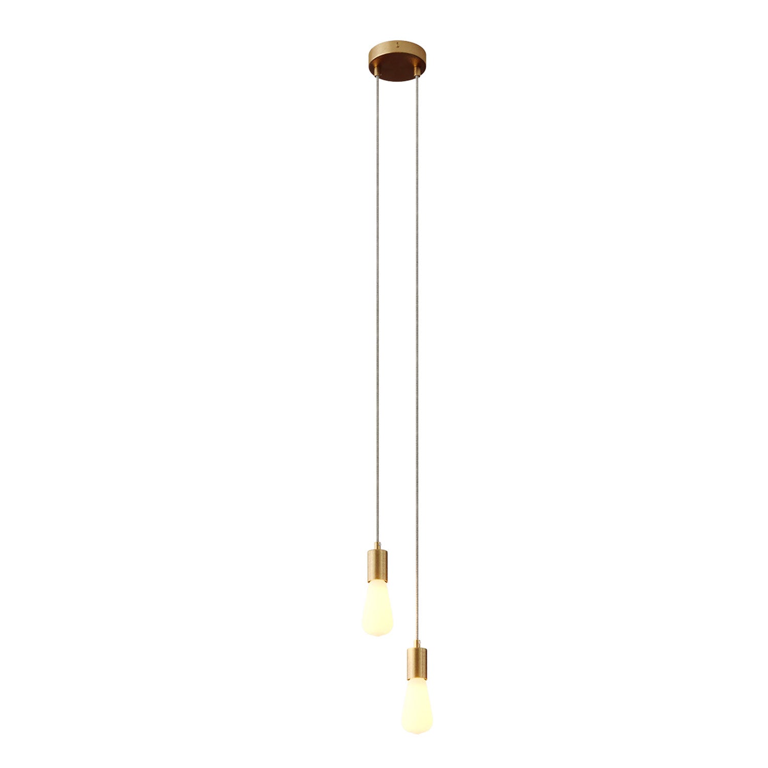Lampada a sospensione multipla a 2 cadute con finiture in metallo - Bronzo satinato