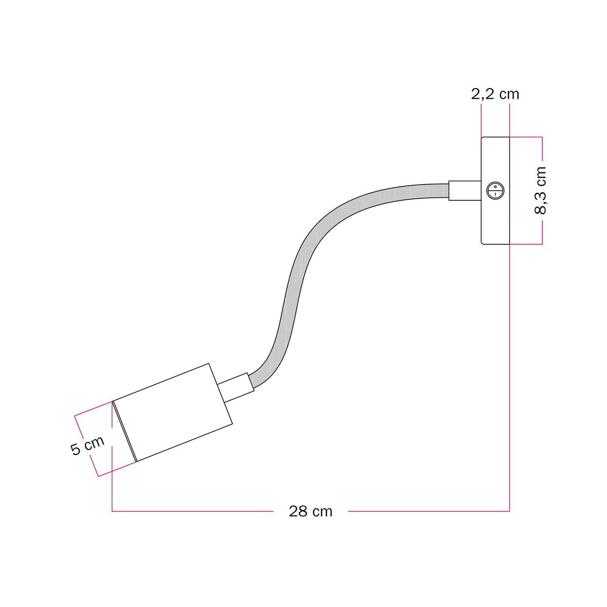 Lampada da parete o soffitto con faretto GU10 Bispot e braccio orientabile Flex 30 cm - Nero / Bronzo satinato Si No
