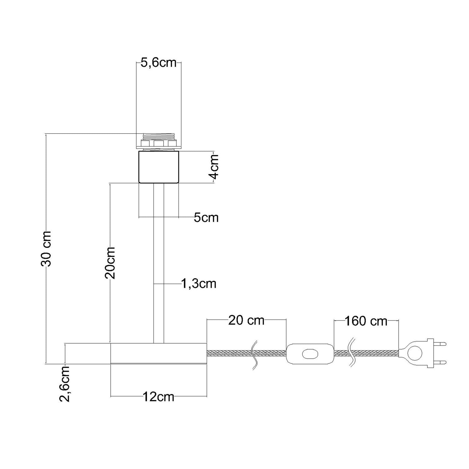 Lampada da tavolo in legno con predisposizione per paralume - Alzaluce Wood - Neutro