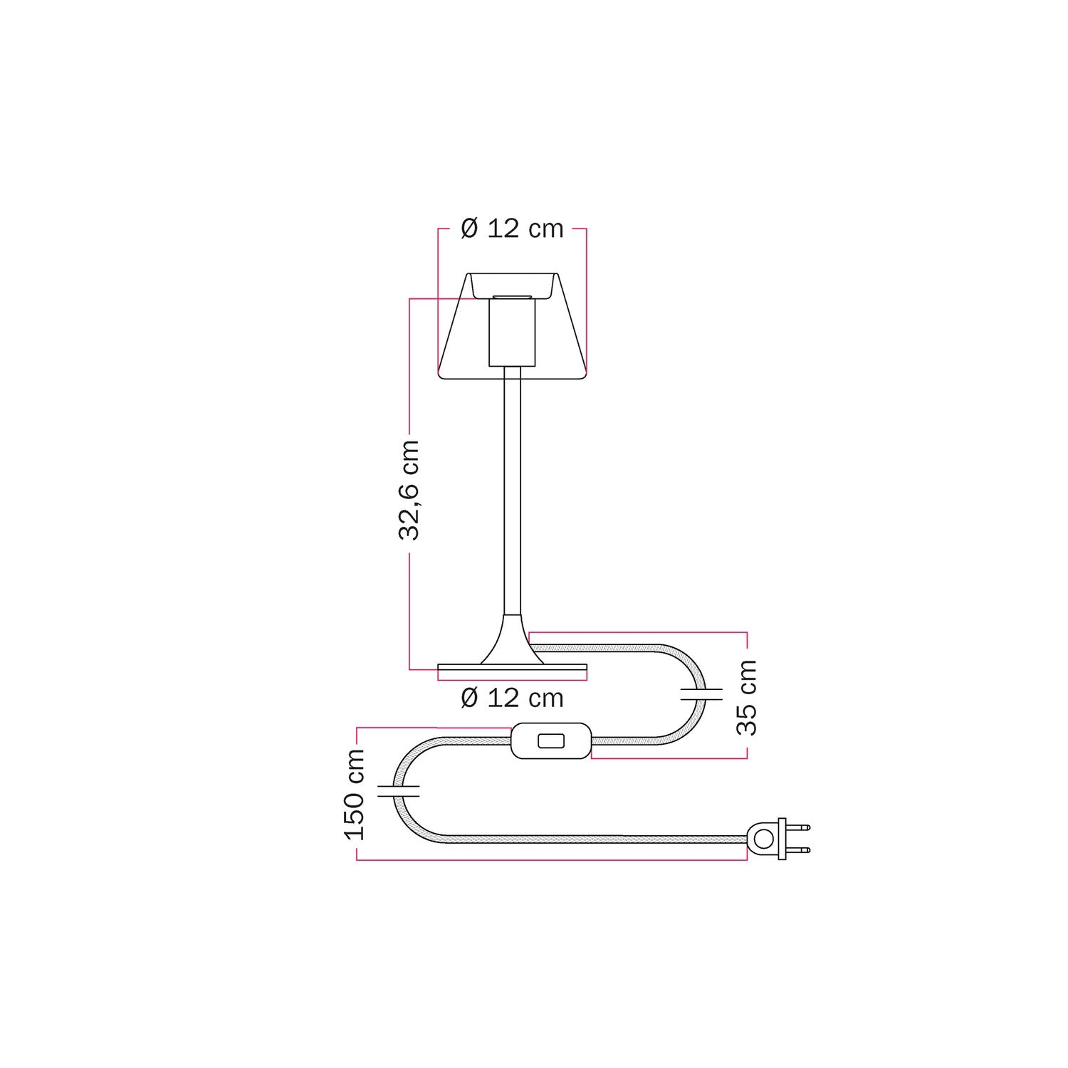 Lampada da tavolo MAG-Y G07 con base metallica tonda - Bronzo Satinato
