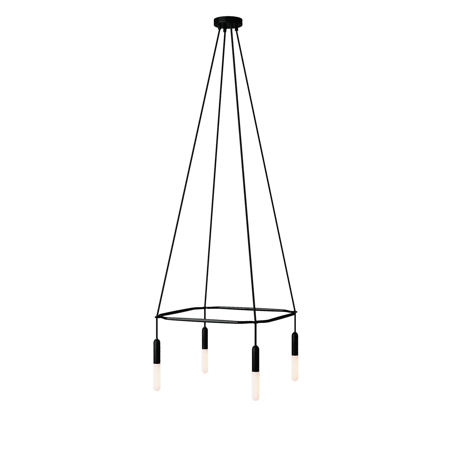 Lampadario Cage a 4 cadute P-Light - Nero