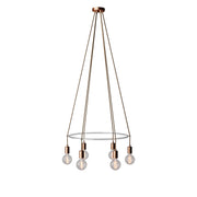 Lampadario Cage a 6 cadute Globo - Rame satinato