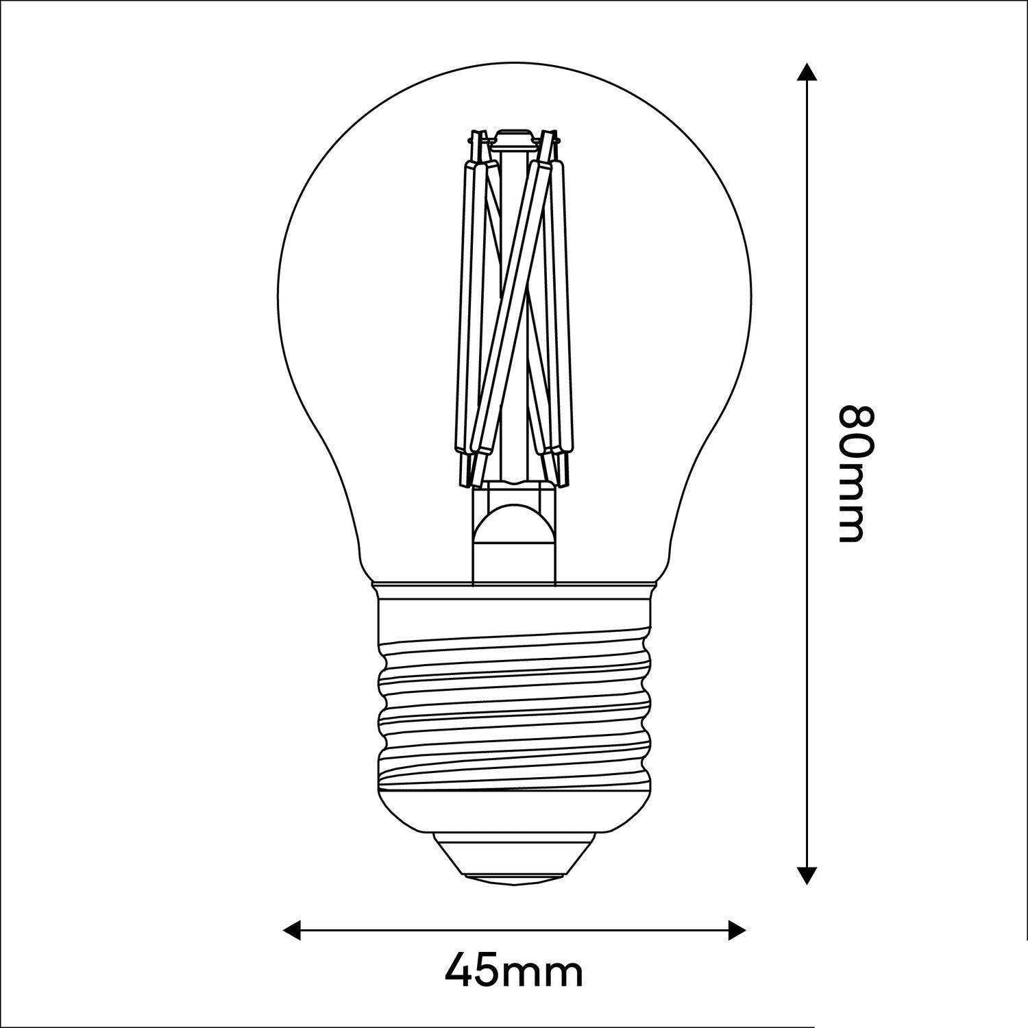 Lampadina LED a filamento incrociato Mini Globo G45 4,8W 400Lm E27 2200K Dimmerabile - X01