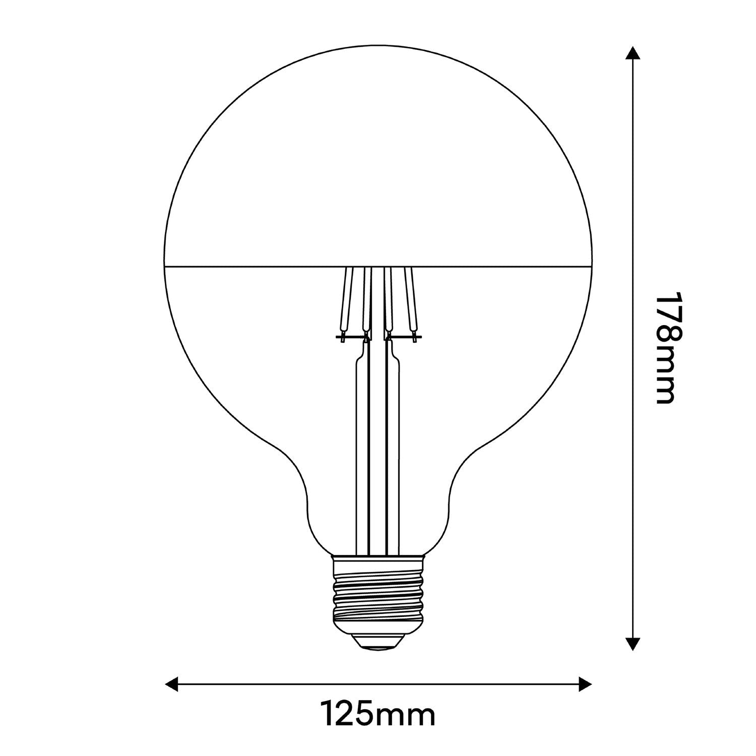 Lampadina LED Maria G125 4,8W 806Lm E27 2700K Dimmerabile - Bianco