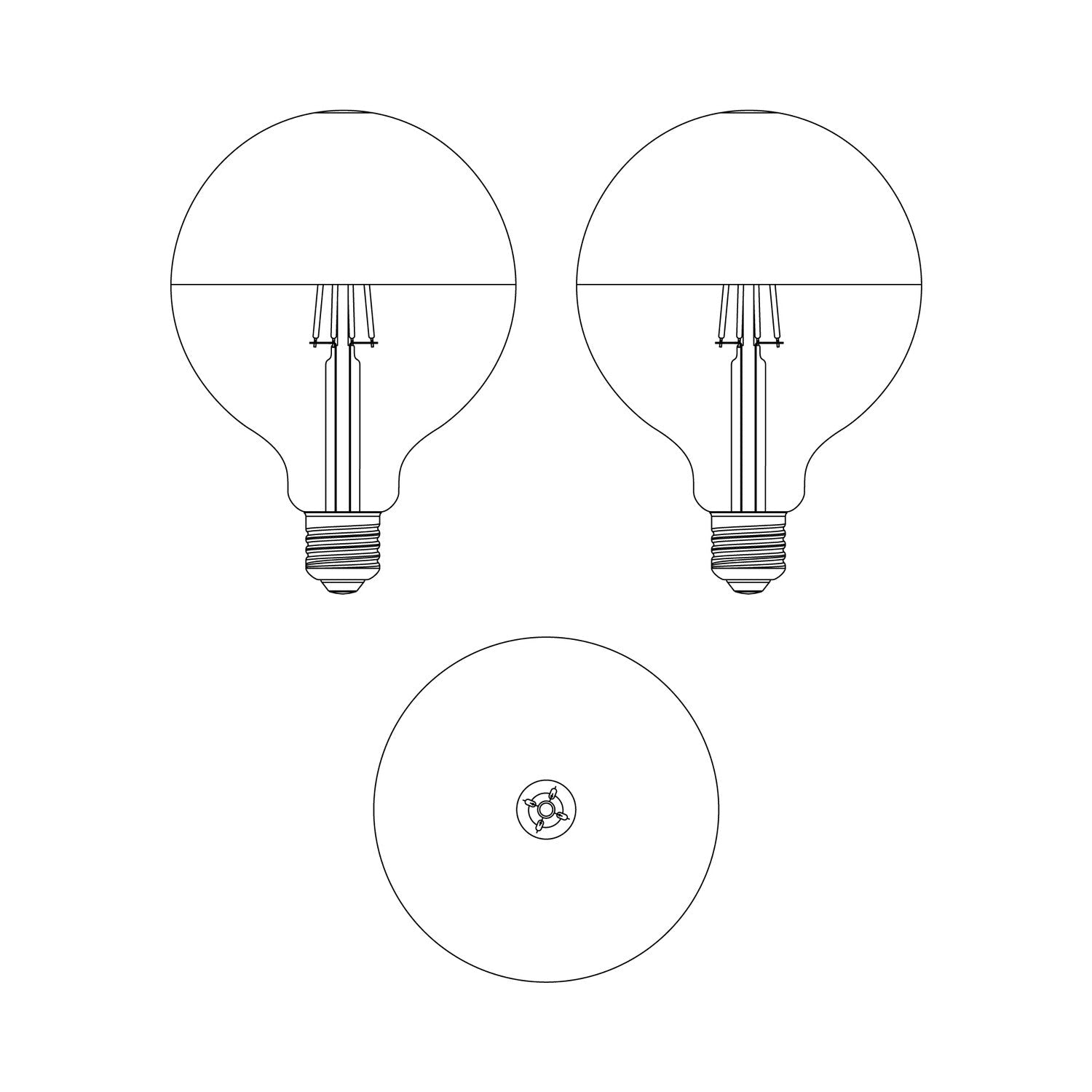 Lampadina LED Maria G125 4,8W 806Lm E27 2700K Dimmerabile - Verde
