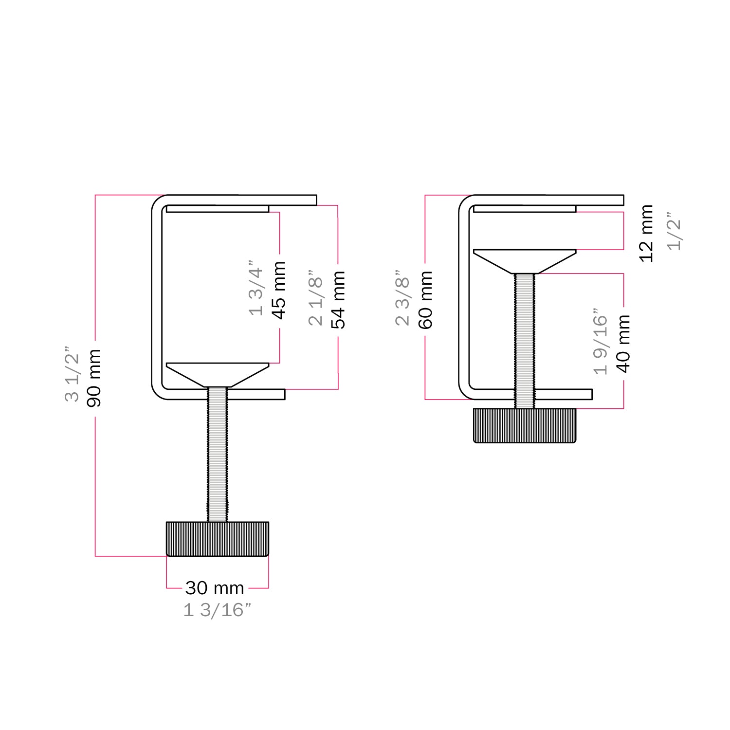 Morsetto da tavolo MAG-Y - Nero