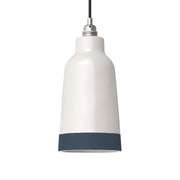 Paralume Bottiglia bicolore in ceramica Bianco e Petrolio, collezione Materia - Made in Italy