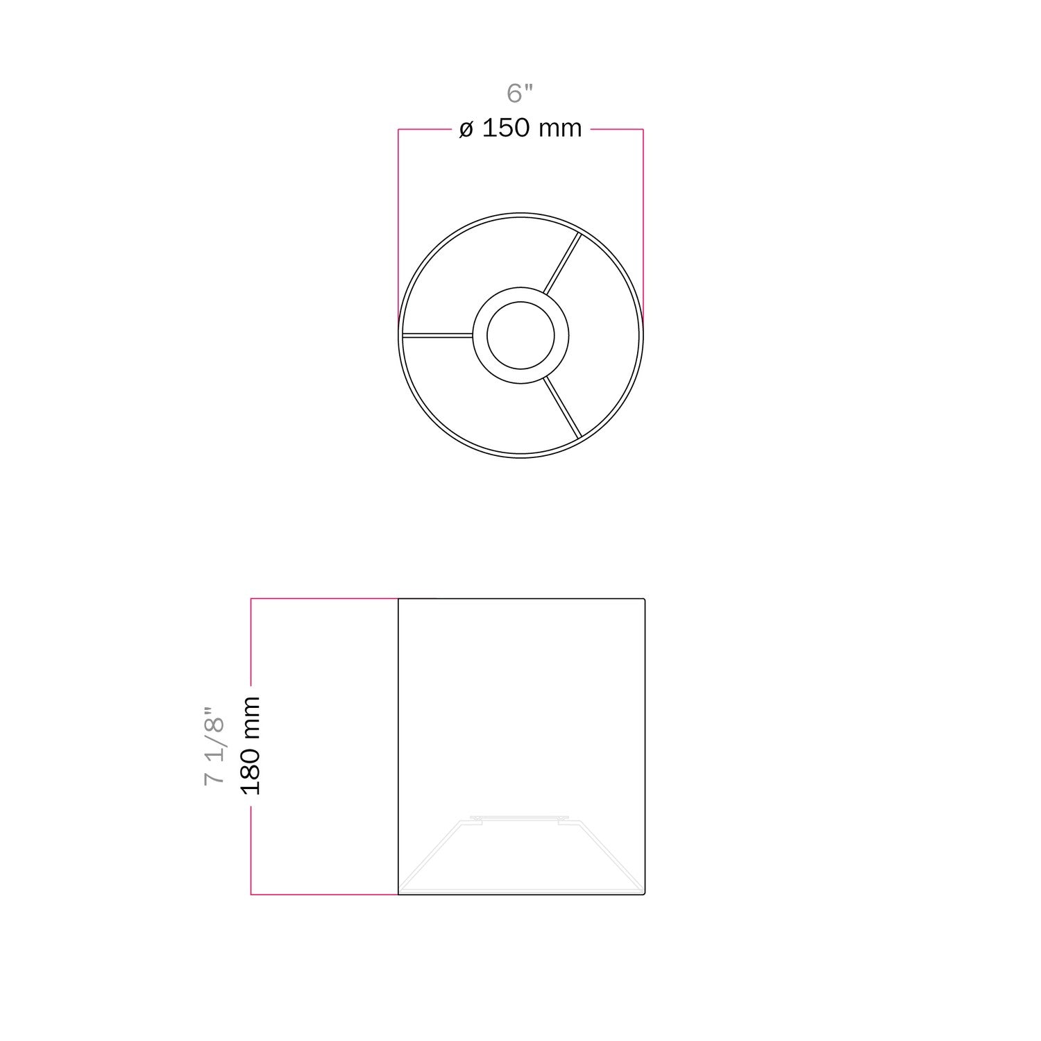 Paralume Cilindro S in tessuto con attacco E27 - Made in Italy - Juta Chiara