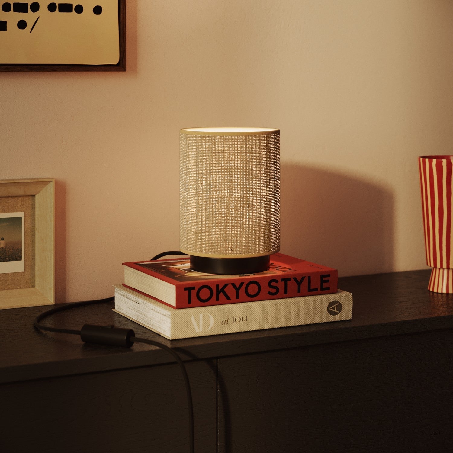 Paralume Cilindro S in tessuto con attacco E27 - Made in Italy - Juta Naturale