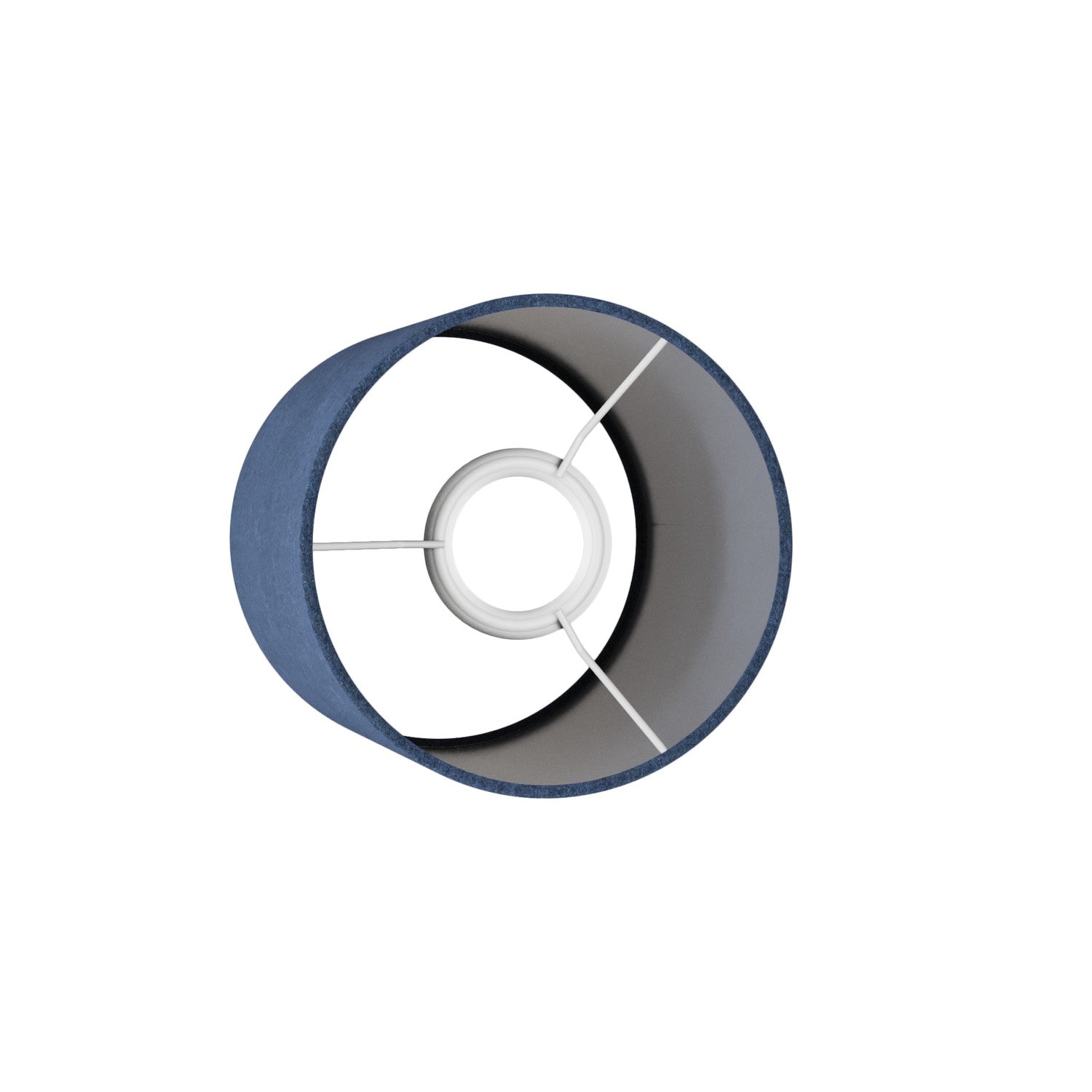 Paralume Cilindro S in tessuto con attacco E27 - Made in Italy - Lana Blu