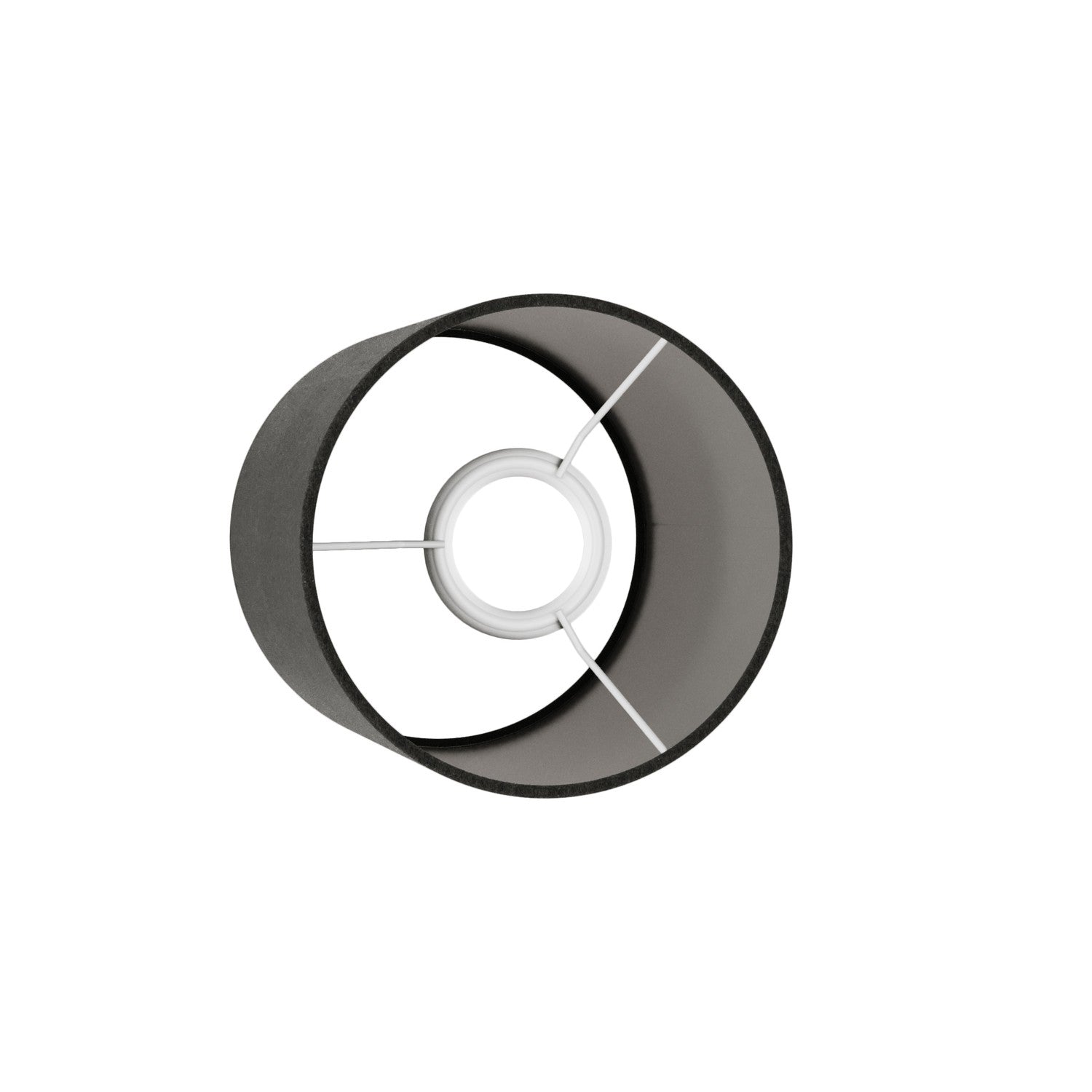 Paralume Cilindro S in tessuto con attacco E27 - Made in Italy - Lana Grigio Scuro