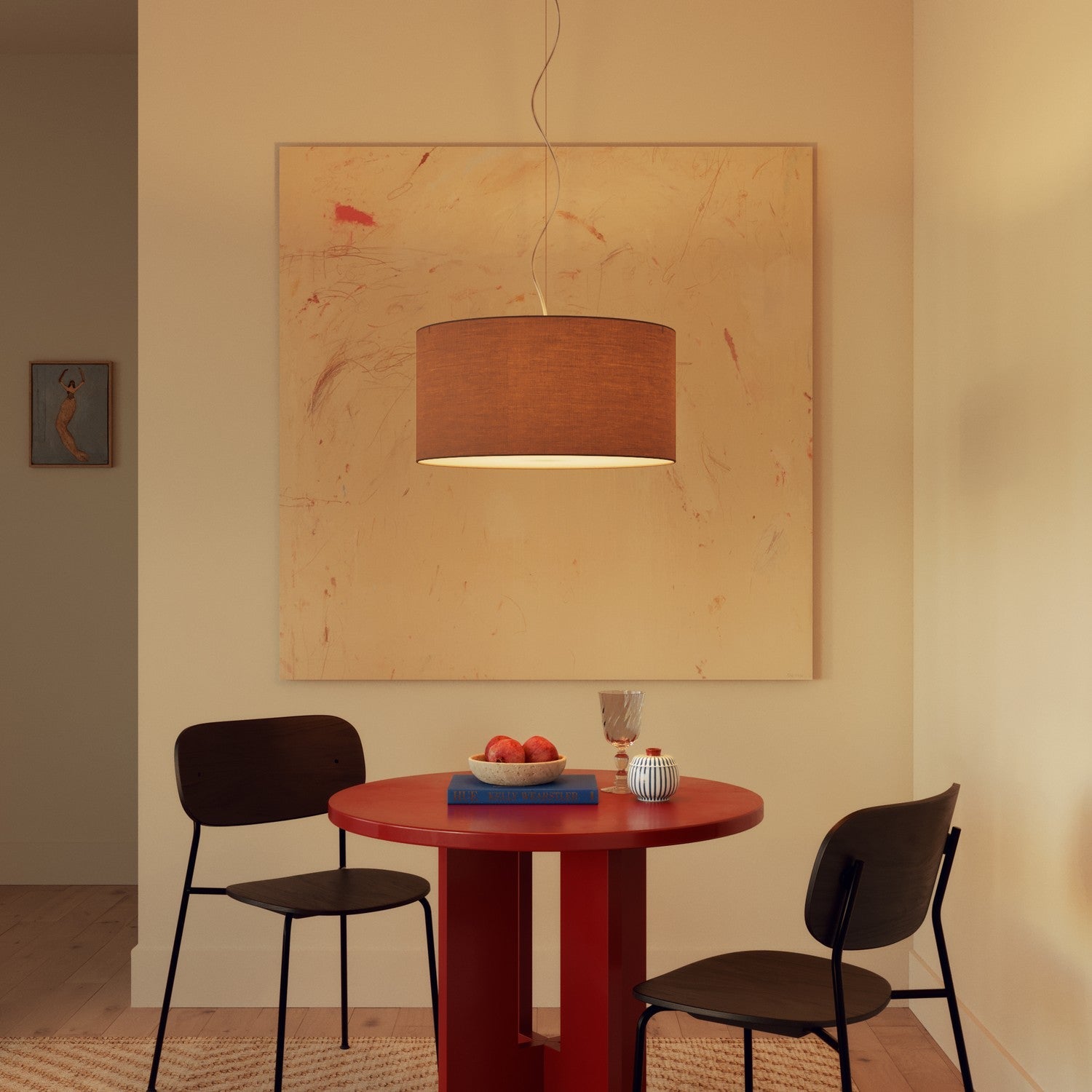 Paralume Cilindro XL in tessuto con attacco E27 - Made in Italy - Arenal Cenere