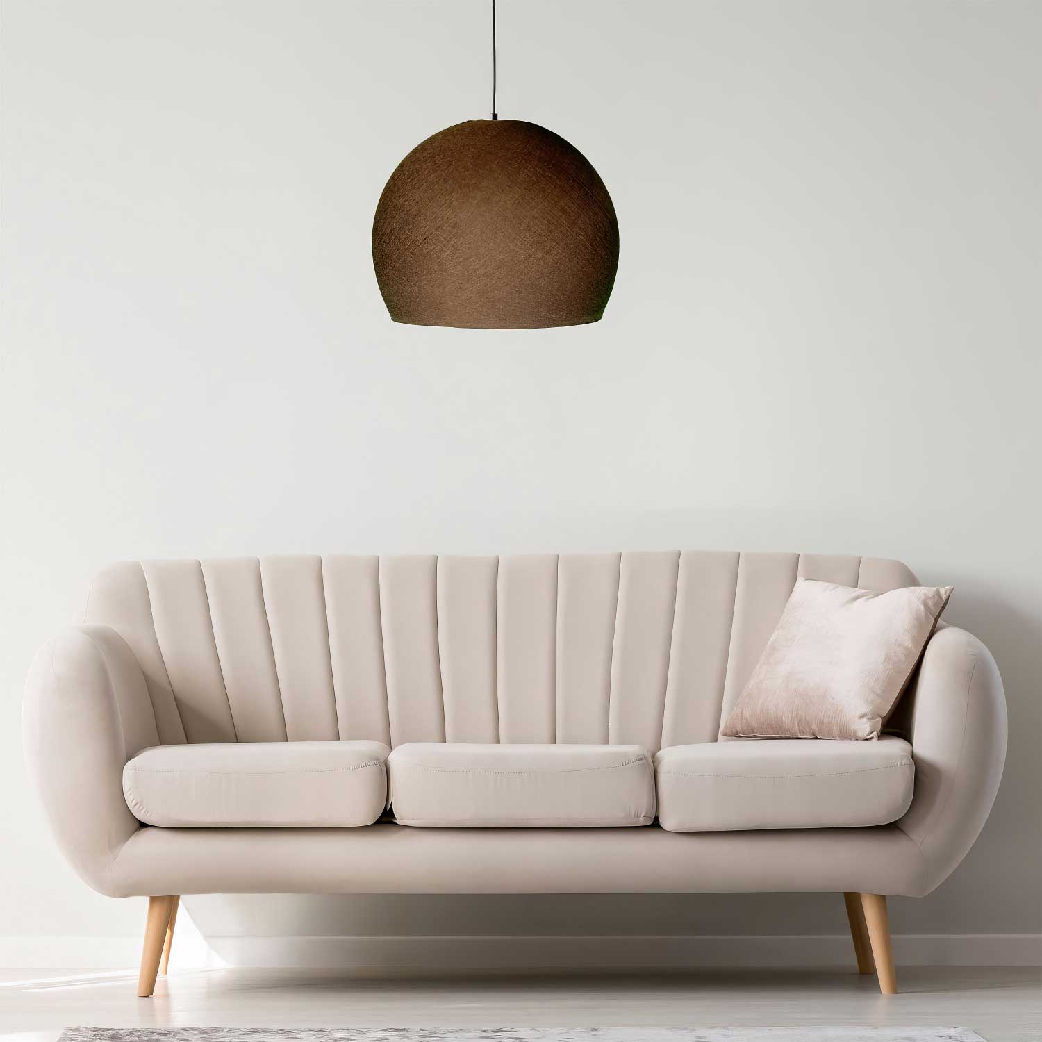 Paralume Cupola in filo 100% fatto a mano - Poliestere Cioccolato