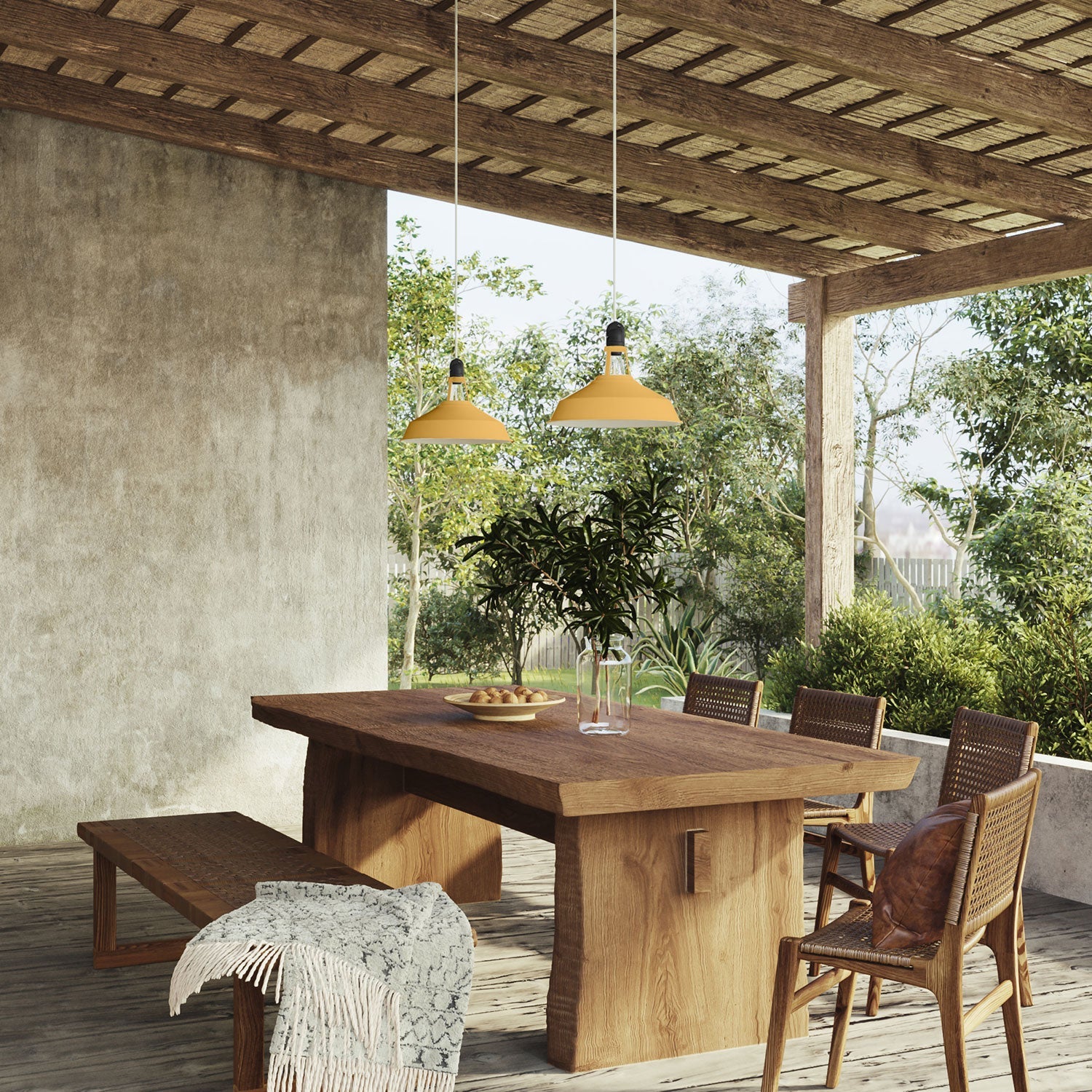 Paralume Harbour in metallo smaltato con attacco E27, diametro 38 cm - Mostarda