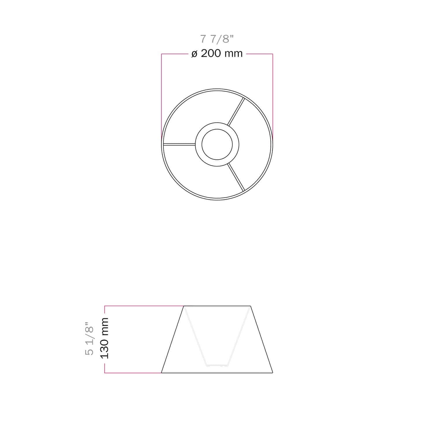 Paralume Impero con attacco E27 per lampada da tavolo o applique - Made in Italy - Cinette nero
