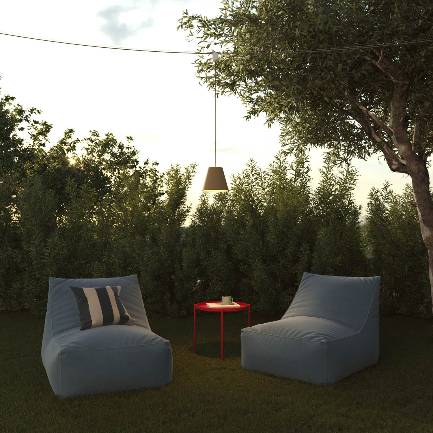 Paralume Impero da outdoor in PVC Bernice tortora con attacco E27 - Made in Italy