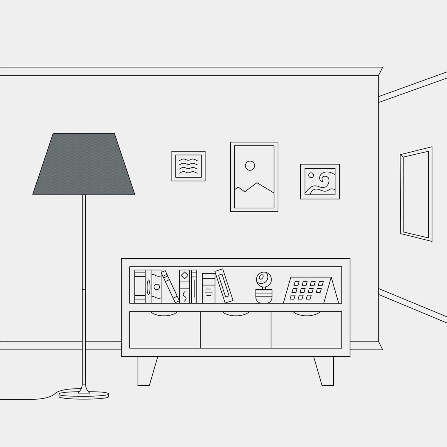 Paralume Impero L per lampada da tavolo o applique con attacco E27 - Made in Italy - Teletta Grigio Scuro