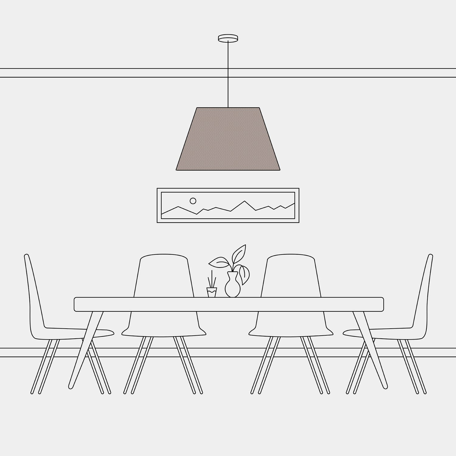 Paralume Impero L per sospensione con attacco E27 - Made in Italy - Arenal Cenere