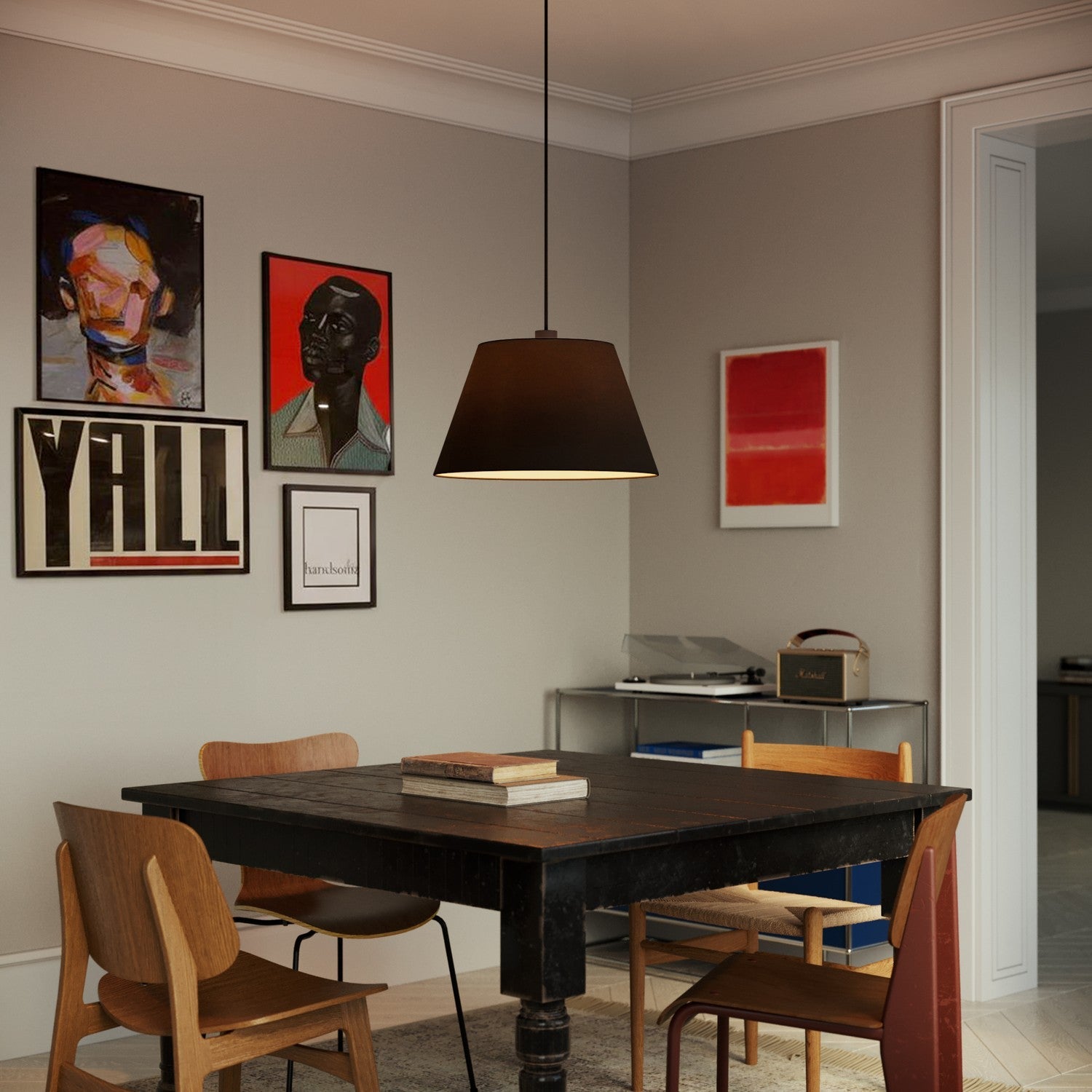 Paralume Impero L per sospensione con attacco E27 - Made in Italy - Teletta Antracite