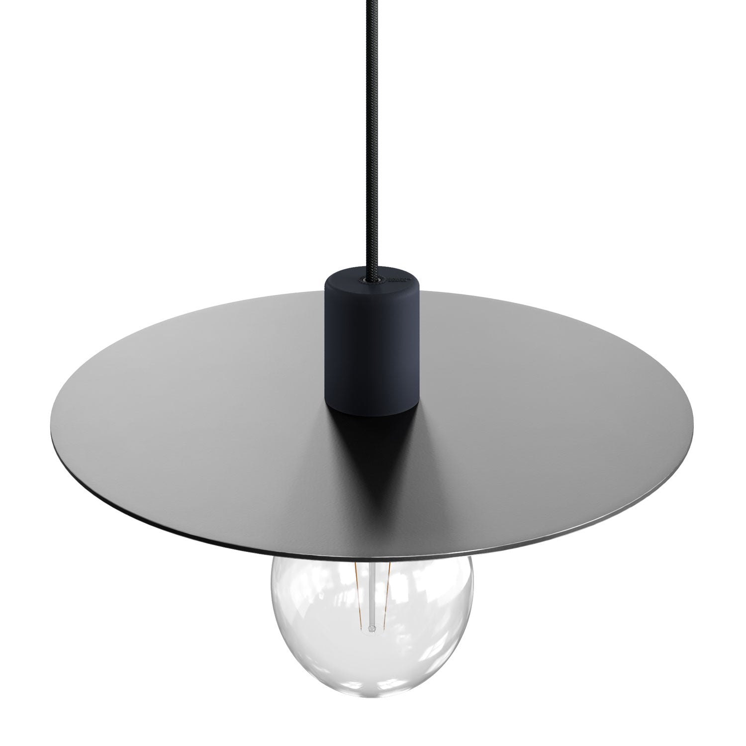 Piatto Ellepì oversize in Dibond per lampade a sospensione da esterni, diametro 40 cm - Made in Italy - Nero