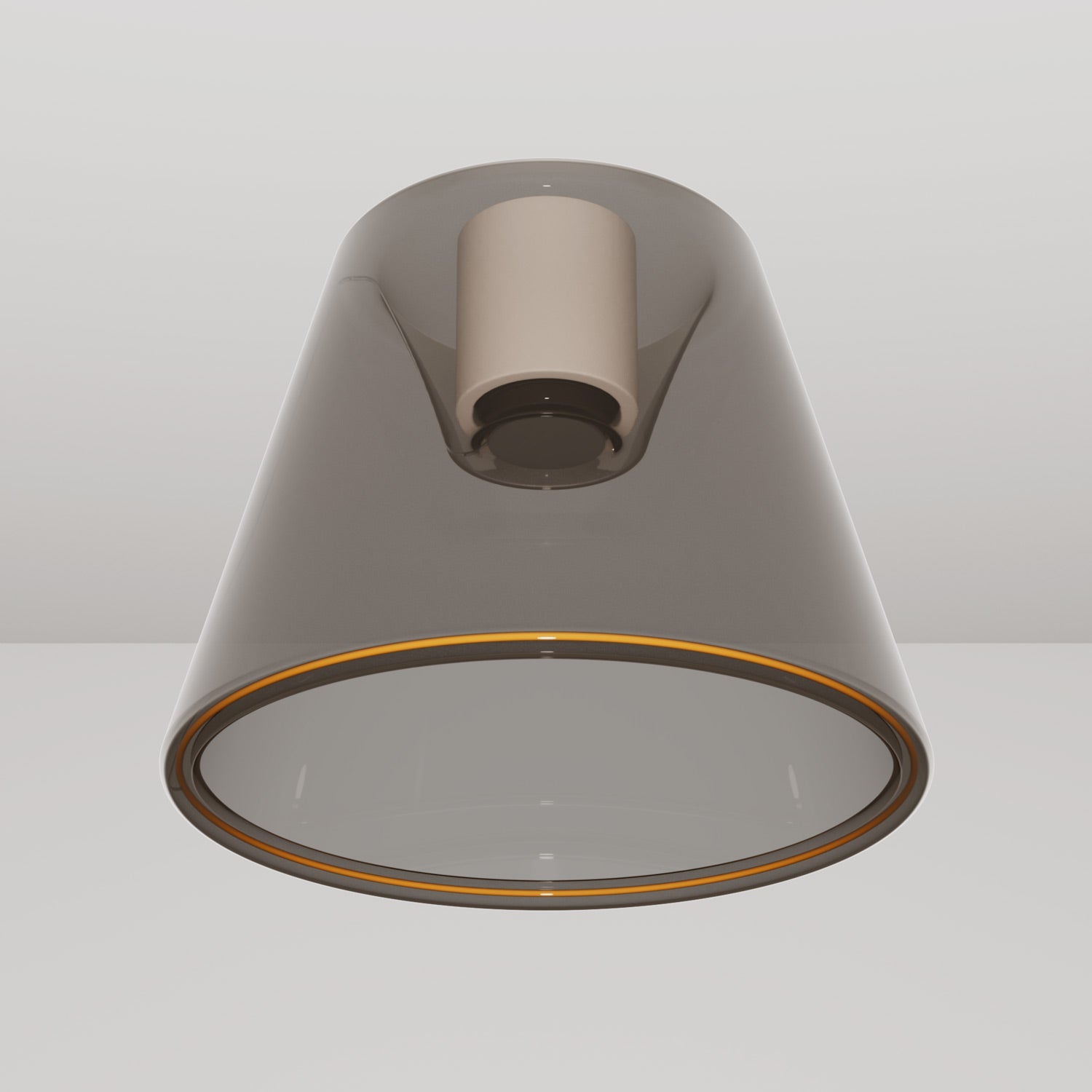 Plafoniera design con lampadina Ghost a cono smoky - Bianco