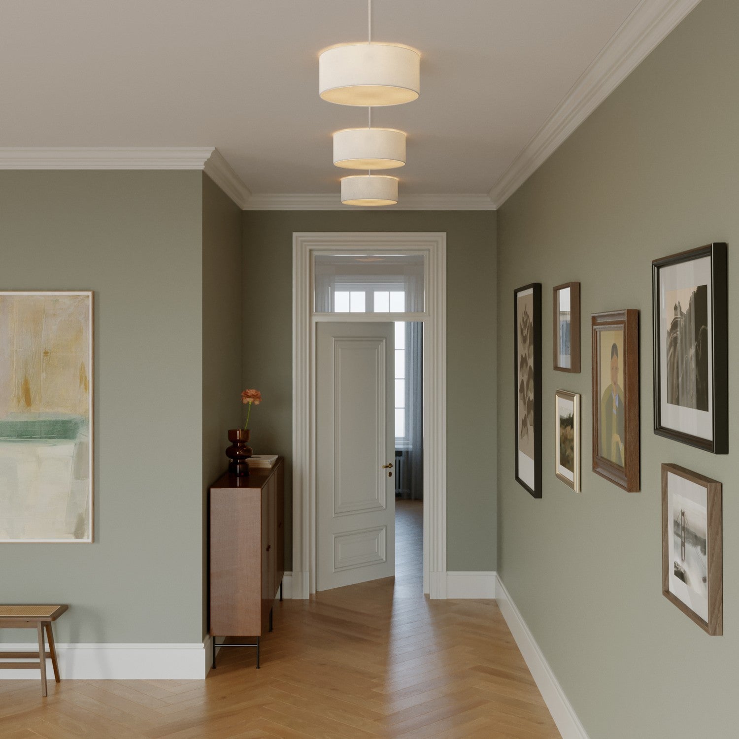 Plafoniera in tessuto Small Arenal sabbia - Made in Italy