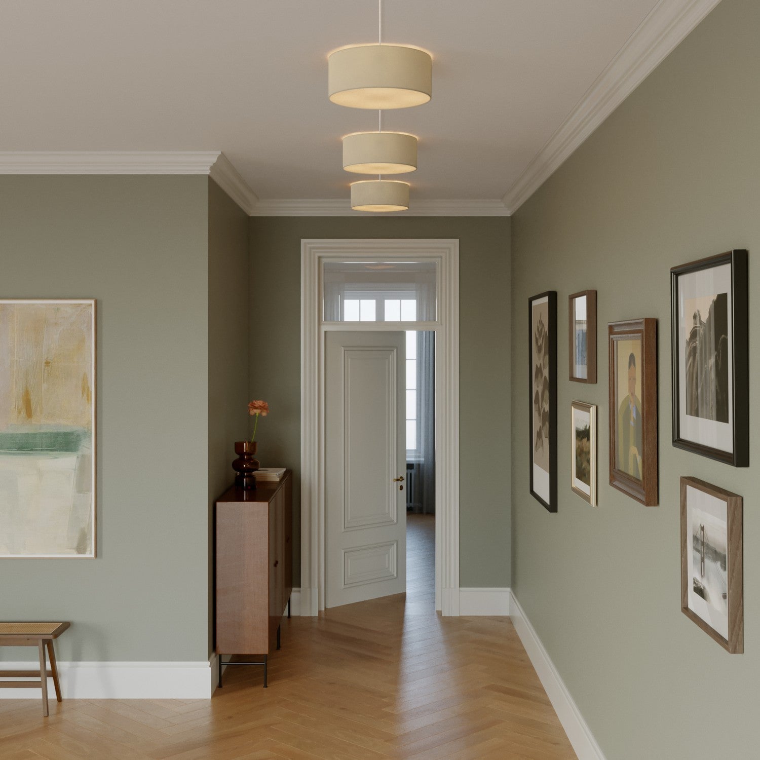 Plafoniera in tessuto Small Arenal tortora - Made in Italy