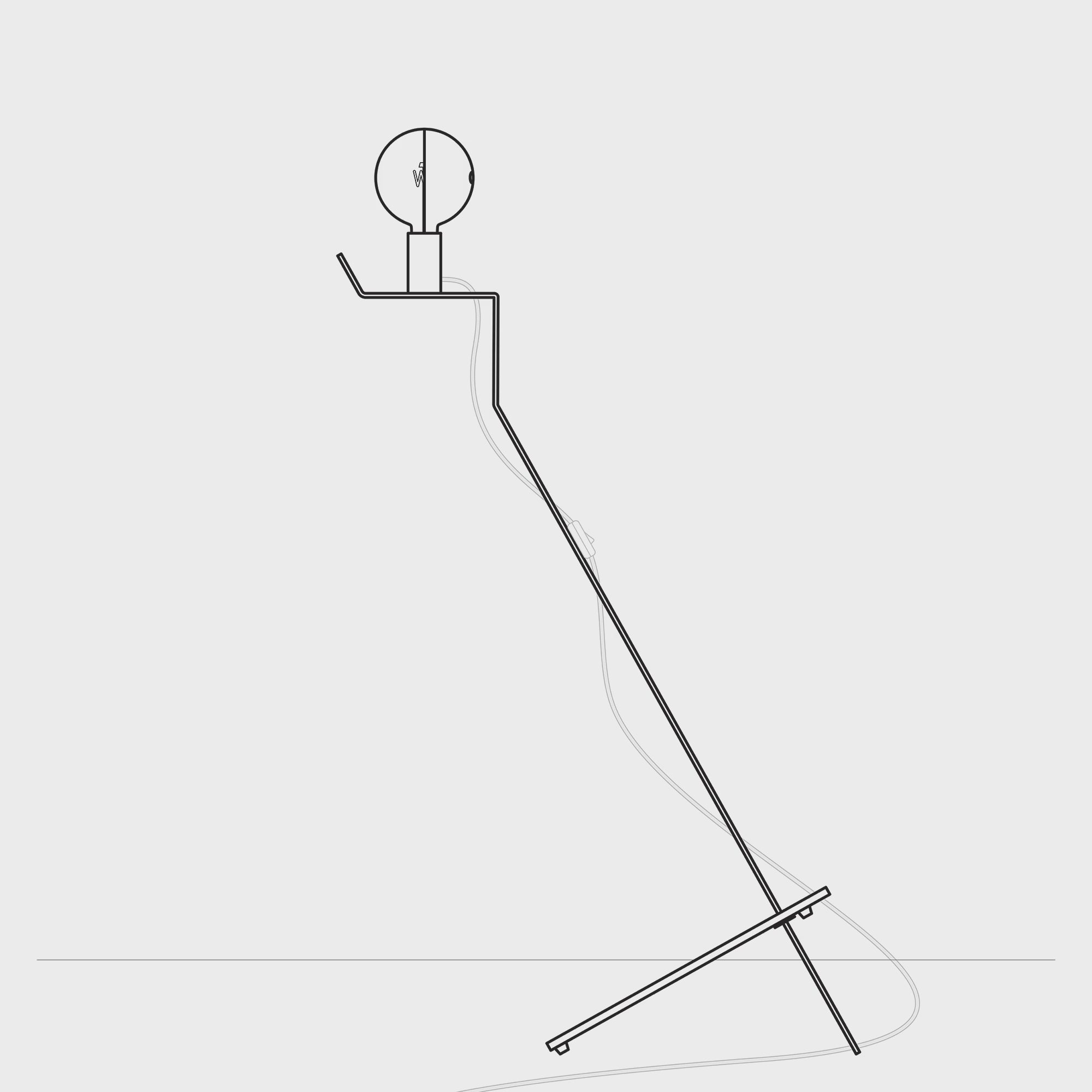 Upload video: Vippbar gulvlampe med malet LED G125 pære - Mario Talia - Hvid