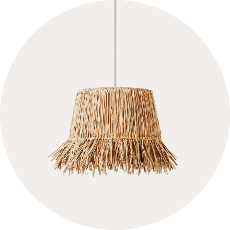 Lampeskærme i raffia
