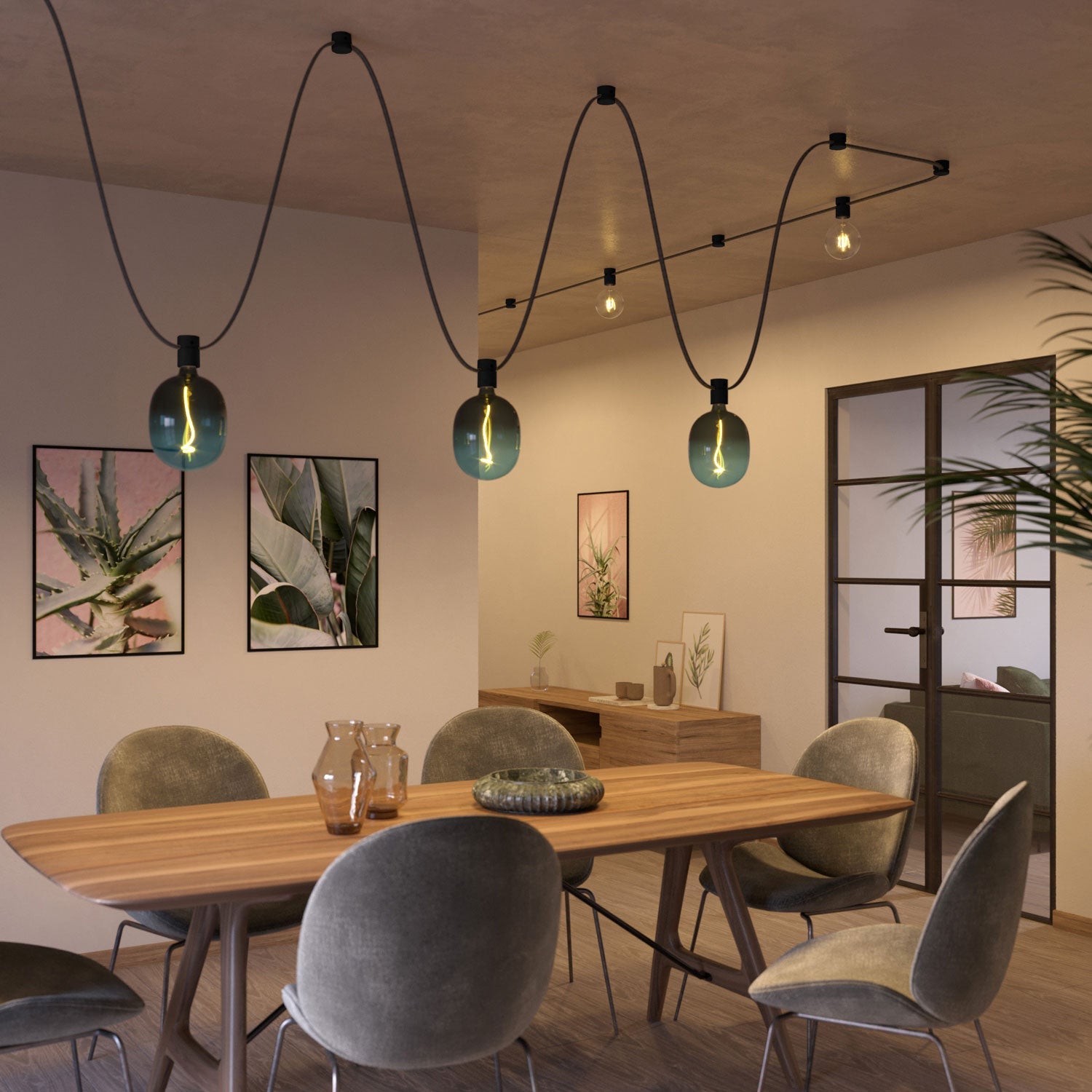 Rosone in legno per cavo per catenaria e sistema Filé. Made in Italy - Nero