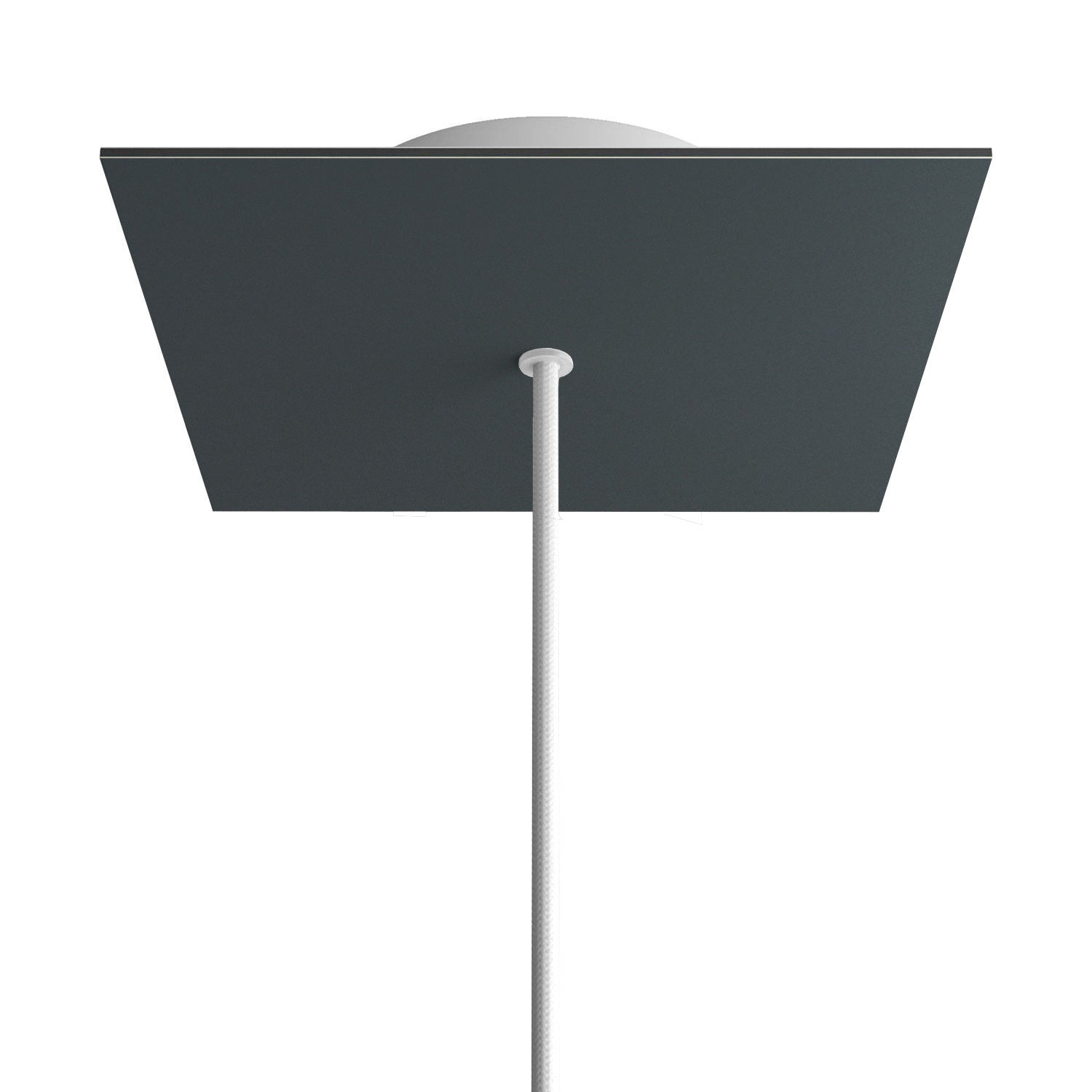 Rosone Rose-One quadrato, 200 mm con 1 foro e 4 fori laterali - Antracite Bianco