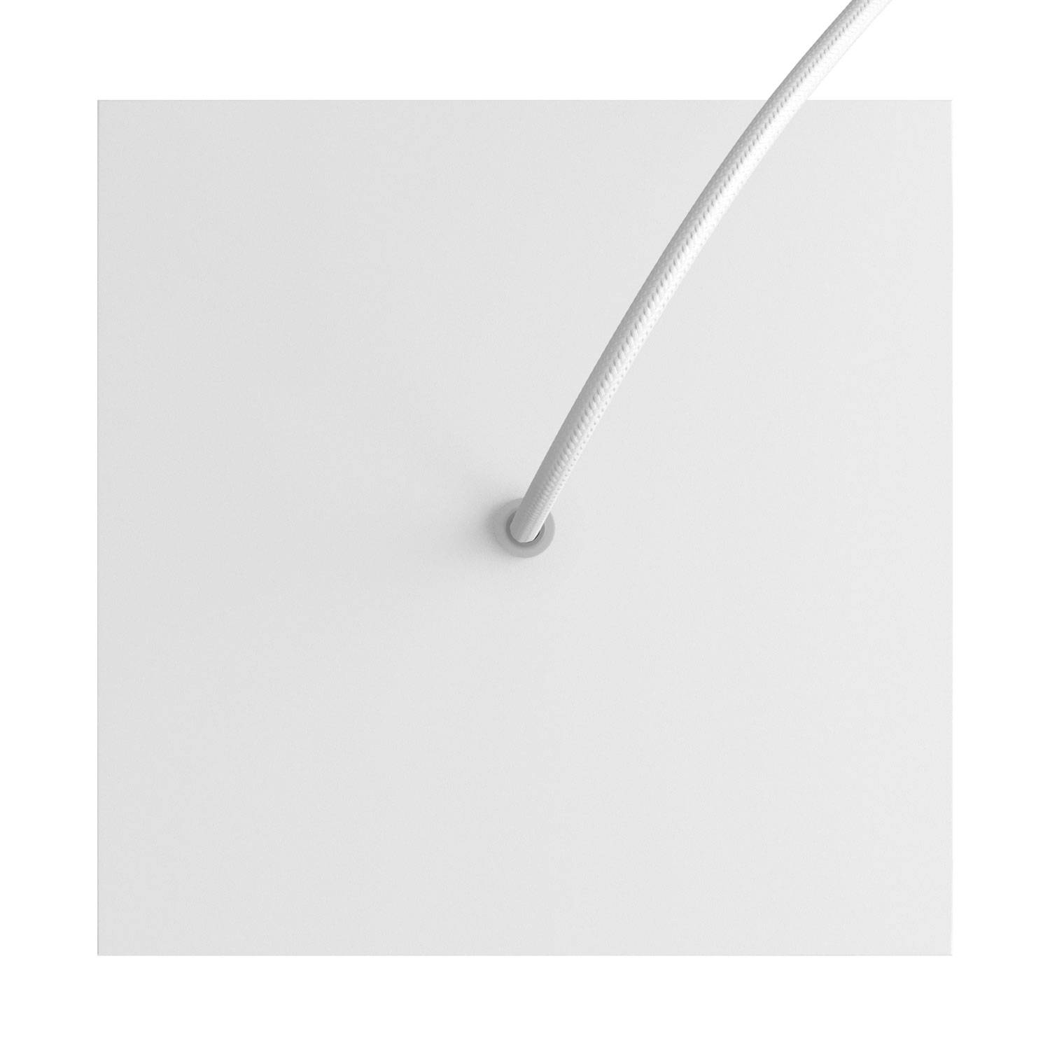 Rosone Rose-One quadrato, 200 mm con 1 foro e 4 fori laterali - Bianco opaco Bianco