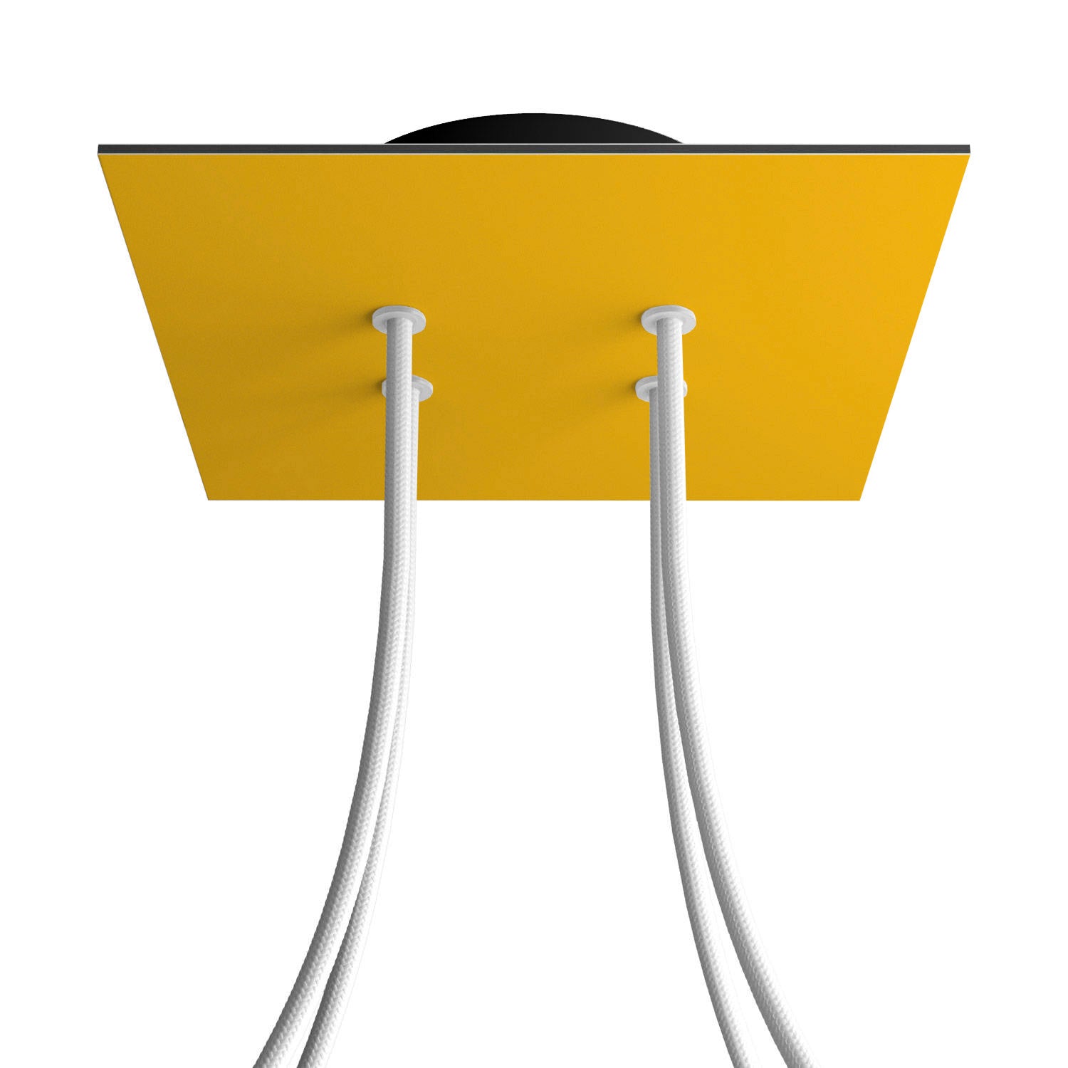 Rosone Rose-One quadrato, 200 mm con 4 fori e 4 fori laterali - Mostarda Nero