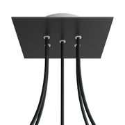 Rosone Rose-One quadrato, 200 mm con 5 fori e 4 fori laterali - Nero opaco Bianco