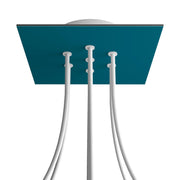 Rosone Rose-One quadrato, 200 mm con 7 fori e 4 fori laterali - Petrolio Bianco