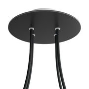 Rosone Rose-One rotondo, diametro 200 mm con 4 fori e 4 fori laterali - Nero opaco Bianco