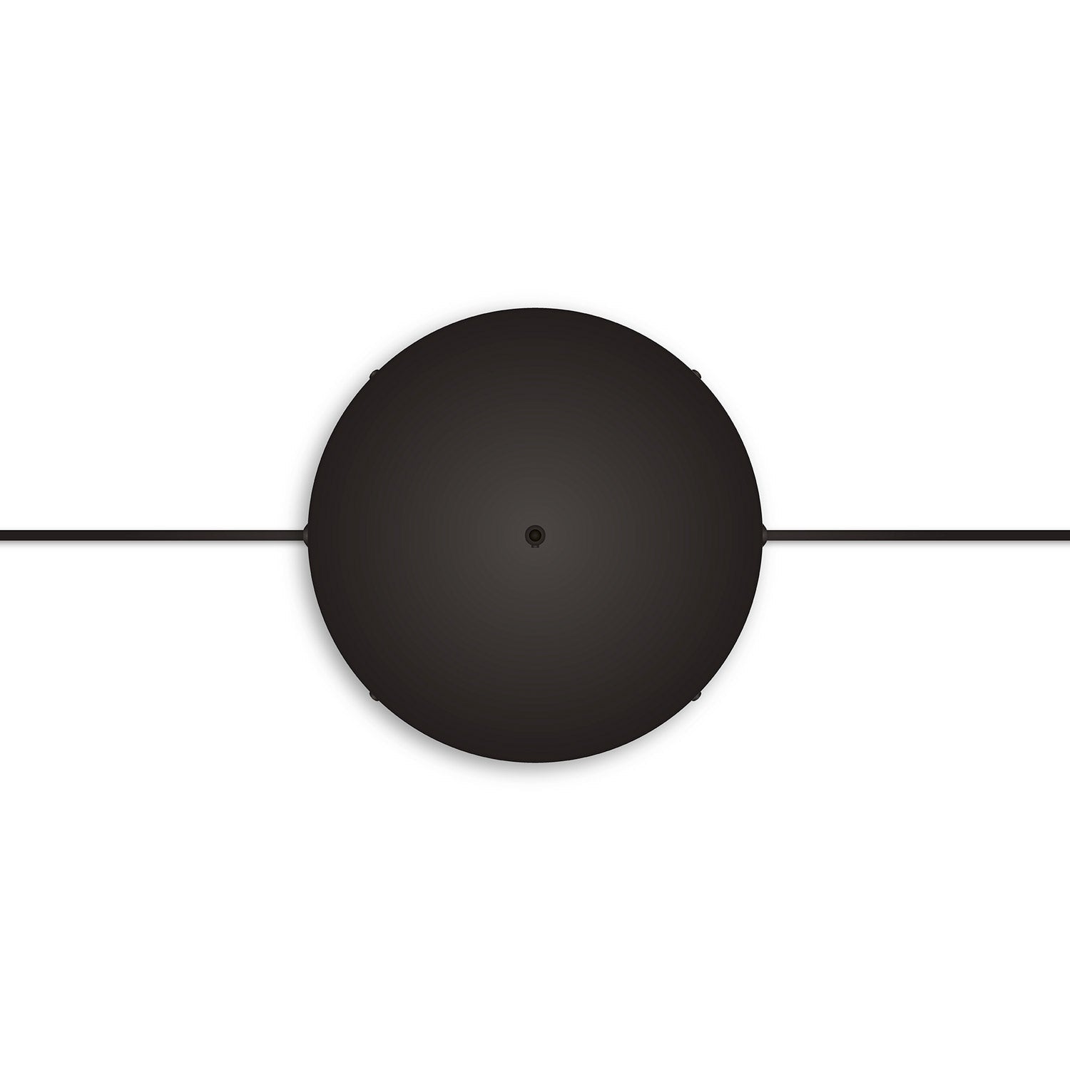 Rosone rotondo in alluminio Ø 30 cm con staffa e cavo di messa a terra, con 1 foro centrale - Nero 2