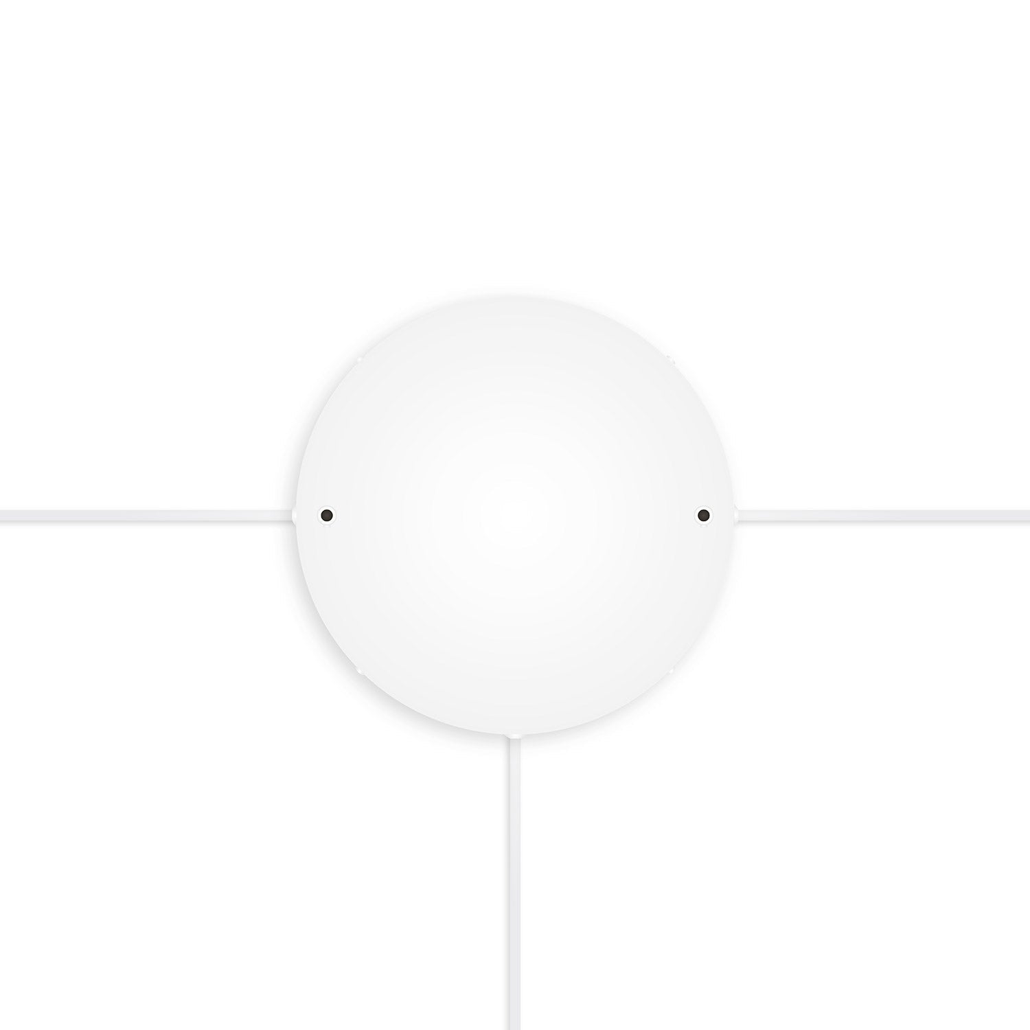 Rosone rotondo in alluminio Ø 30 cm con staffa e cavo di messa a terra, con 2 fori frontali - Bianco Opaco 3