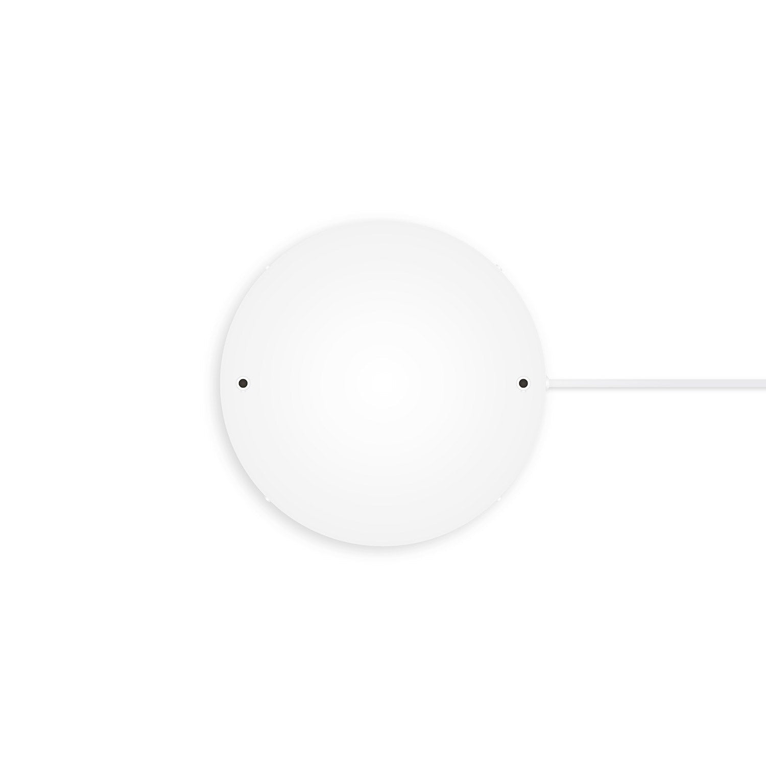 Rosone rotondo in alluminio Ø 30 cm con staffa e cavo di messa a terra, con 2 fori frontali - Bianco Opaco 1