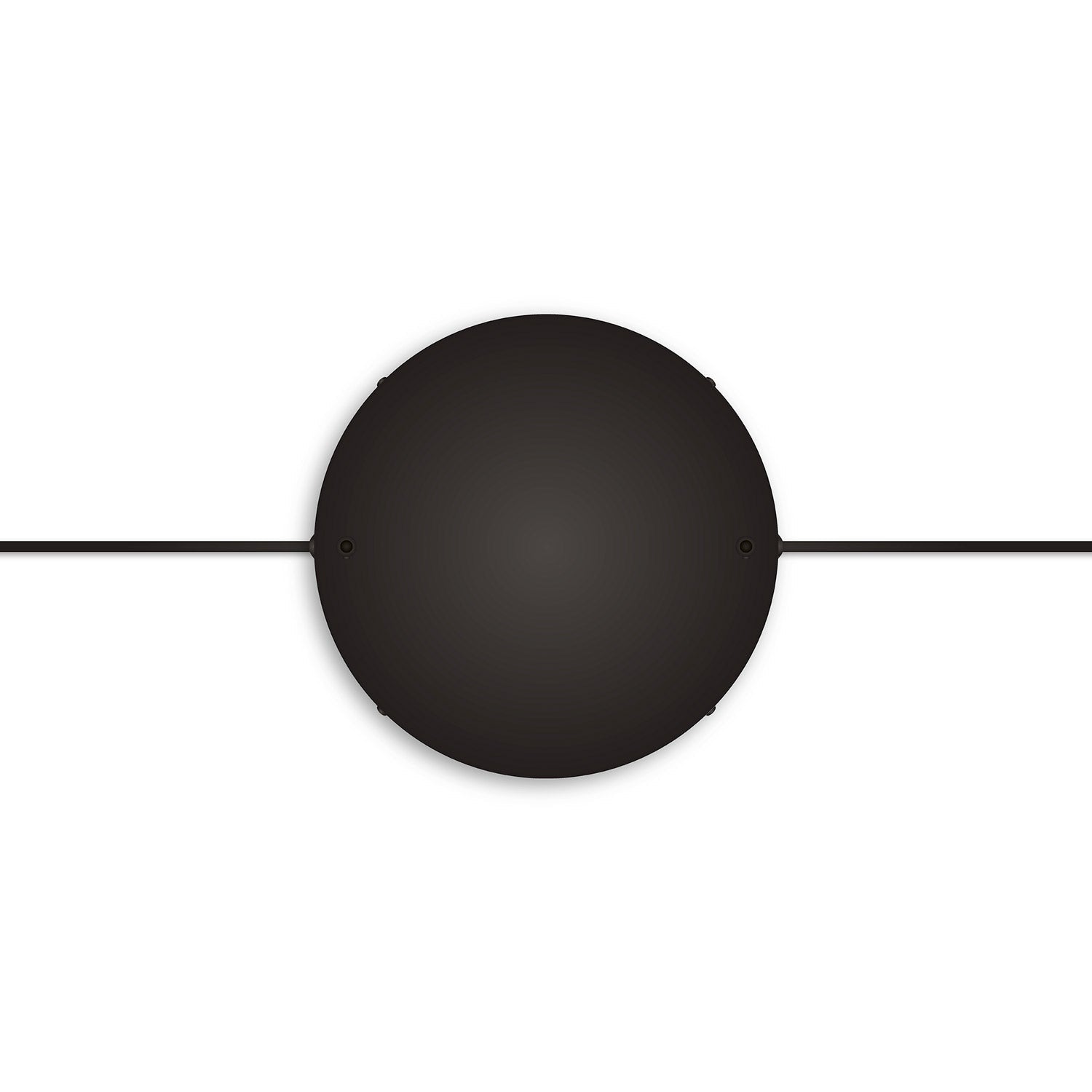 Rosone rotondo in alluminio Ø 30 cm con staffa e cavo di messa a terra, con 2 fori frontali - Nero 2