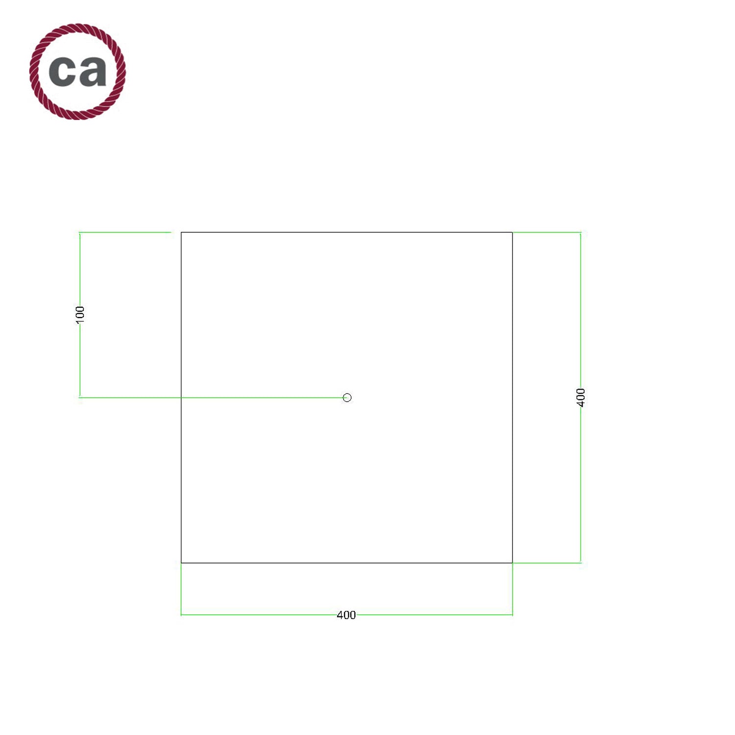 Rosone XXL Rose-One quadrato, 400 mm con 1 foro e 4 fori laterali - Legno Bianco