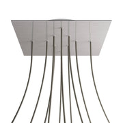 Rosone XXL Rose-One quadrato, 400 mm con 10 fori e 4 fori laterali - Dibond Acciaio satinato Bianco