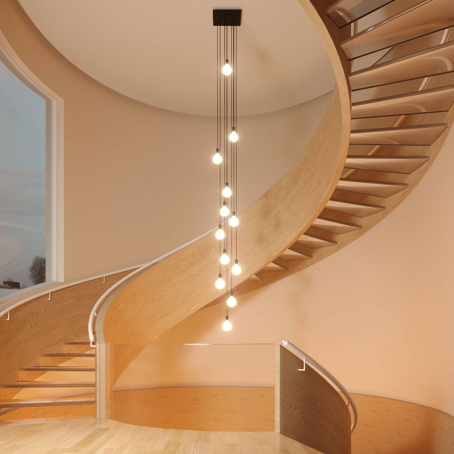 Rosone XXL Rose-One quadrato, 400 mm con 12 fori e 4 fori laterali - Antracite Bianco